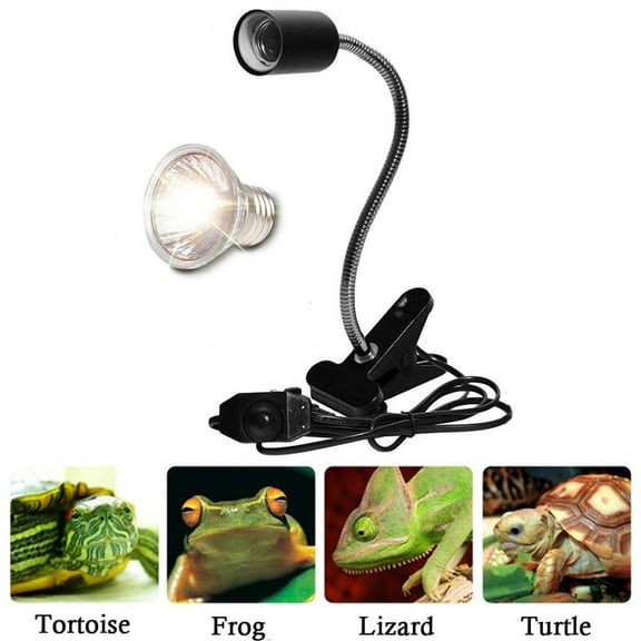 Reptile Aquarium Heat Lamp Turtle Lights Clip,110V Uva Uvb Bulbs 25/75W Basking Lamp Adjustable Holder, Pet Heating Light Lamp for Reptile Turtle Lizard Snake,By BOOBEAUTY