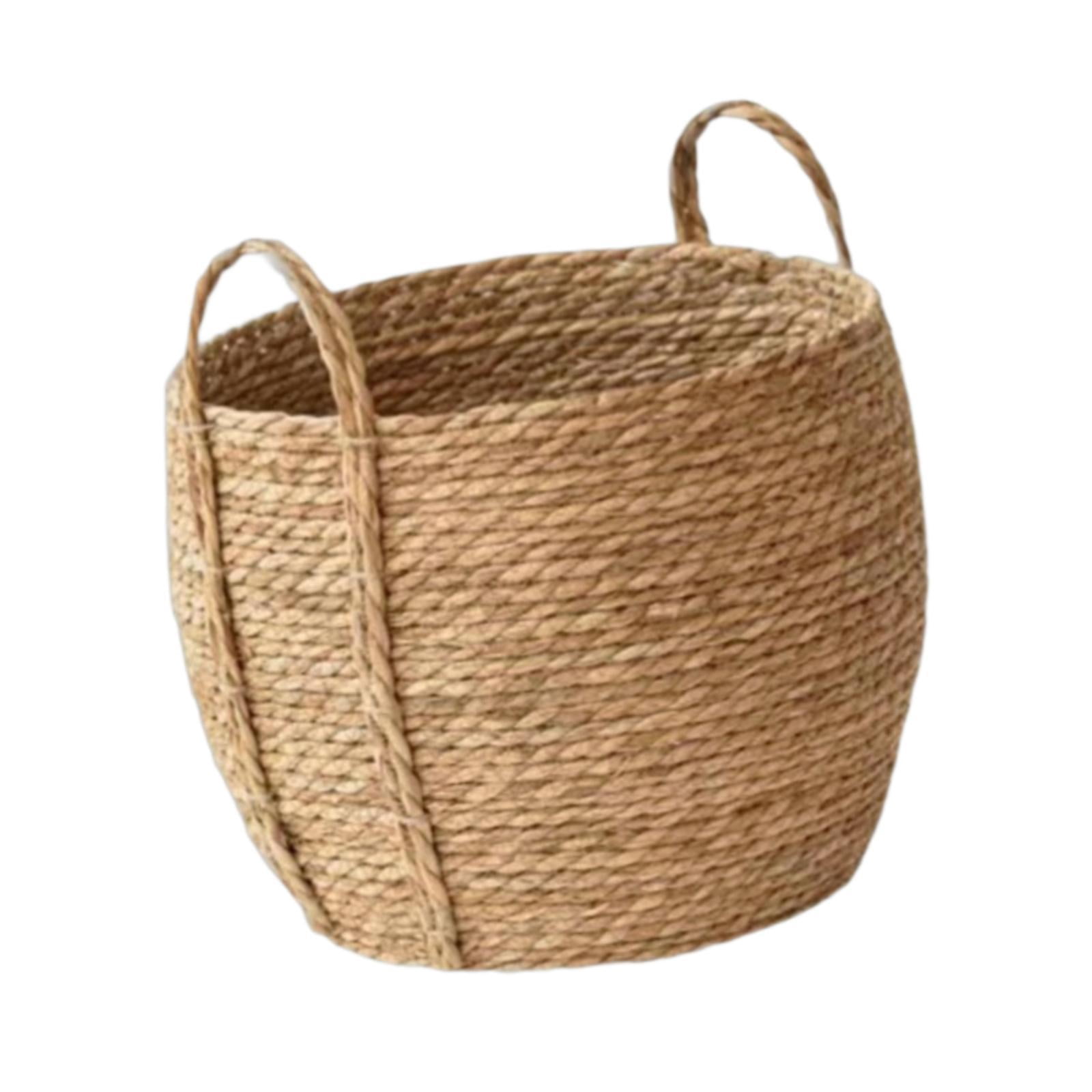 Vsenkes Woven Planter Basket Easy to Carry Ornament Home Decoration Plant Container for 35cmx35cmx28cm