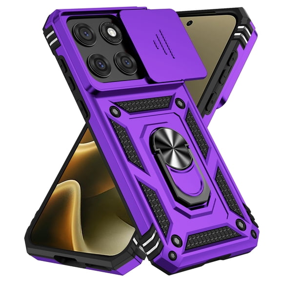 Mynvo Case for Motorola Edge 2026 with Kickstand, Slim Lightweight Hard PC Protective Rugged Non-Slip Anti-Fingerprint Shockproof Back Cover for Women Men, Purple