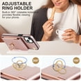thumbnail image 6 of Nalacover Wallet Case for iPhone 14, Back Card Slots/Bag Magnetic Button Ring Holder Stand Cover with RFID Blocking Wrist Hand Strap Luxury PU Leather Anti-Shocks Protective Case,Rosegold, 6 of 9