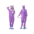 thumbnail image 2 of Avamo Combinaisons pour Femmes Pyjamas en Flanelle Imprimé d'Animaux de Dessins Animés Combinaison à Capuche Duveteuse Automne une Pièce Chat Violet G, 2 of 4