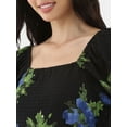 thumbnail image 2 of Time and Tru Women's and Women's Plus Back Tie Midi Dress with Puff Sleeves, Sizes XS-XXXL, 2 of 4