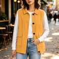 thumbnail image 6 of NominalSnug Women Corduroy Sleeveless Vest Collared Button Down Casual Outerwear With Flap Pockets, 6 of 7