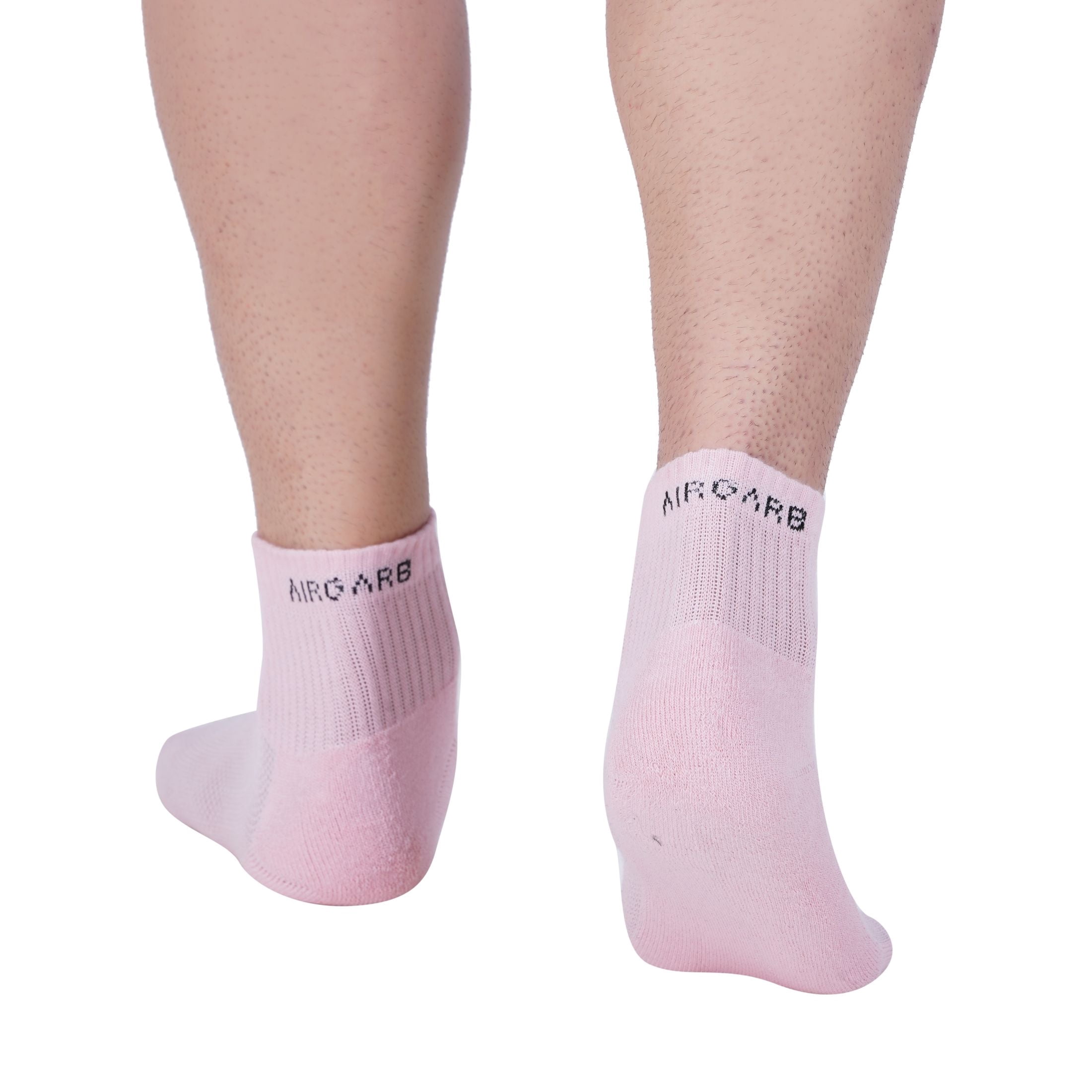 AirGarb Cushioned High Ankle Socks for Men and Women Made with Cotton & Spandex Free Size - HA12-P6BL6 (Pack of 12)
