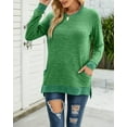 thumbnail image 6 of SHIBEVER Long Sleeve Workout Shirts for Women Fall Cute Pocket Casual Tunics Tops Blouses Green, 6 of 6