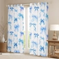 thumbnail image 2 of Erosebridal Blue Bow Black Out Curtains for Boys Girls, Cute Princess Ribbon Curtains Pack of 2 (42x63 Each), 2 of 6