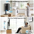 thumbnail image 3 of MountFTV Universal Swivel TV Stand with Power Outlet for 32-80 inch TVs up to 99 lbs, Table Top TV Stand Mount with 6 Height Adjustable, Tempered Glass Base,Max 600x400mm, 3 of 8