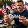 thumbnail image 3 of 2PCS Semper FI Edition Car Emblem Metal Badge, Metal Side Emblem Badge Sticker Veteran Decal Replacement for Fender Tailgate Bumper Compatible with All Cars Truck SUV Auto Accessories (Silver&Black), 3 of 8