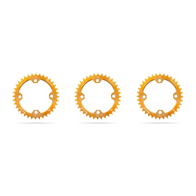 Yuarrent Juego de bielas de bicicleta 104BCD Rueda de cadena de bicicleta Mejorada de aleación de aluminio ligera Placa de mejorada Amarillo Type1 NO1