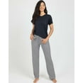 thumbnail image 2 of Real Essentials 2 Pack: Women's Pajama Set - Choose from Short Sleeve with Pocket or Long Sleeve without Pocket, 2 of 7