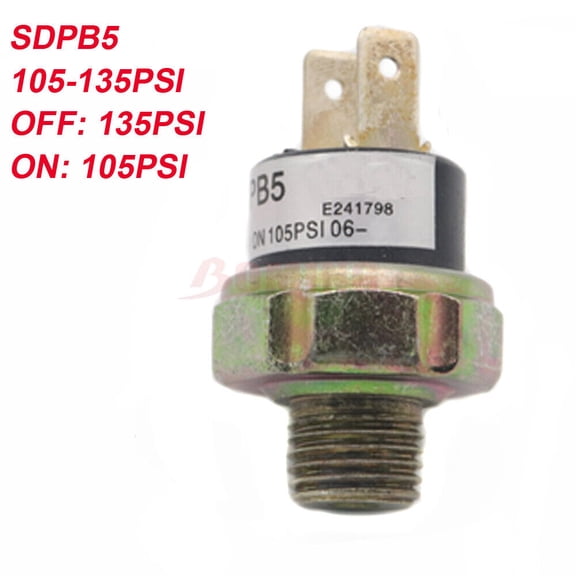 Suitable for Train Horn 105-135PSI Air Pressure Switch Tank Mounting Thread 1/4" NPT 12V/24V-