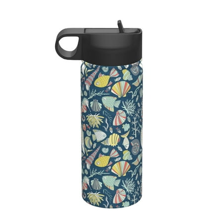 

Susaid Underwater Creature Print 18oz Sports Insulated Kettle Stainless Steel Water Bottle For Running Hiking Cycling Climbing