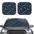 thumbnail image 2 of Rateoe Dinosaur Pattern 2 Piece Car Windshield Sun Shade Foldable | Front Windshield Shade for Sun, Heat and UV Rays | Sunshade for Car Front Window-Small, 2 of 6