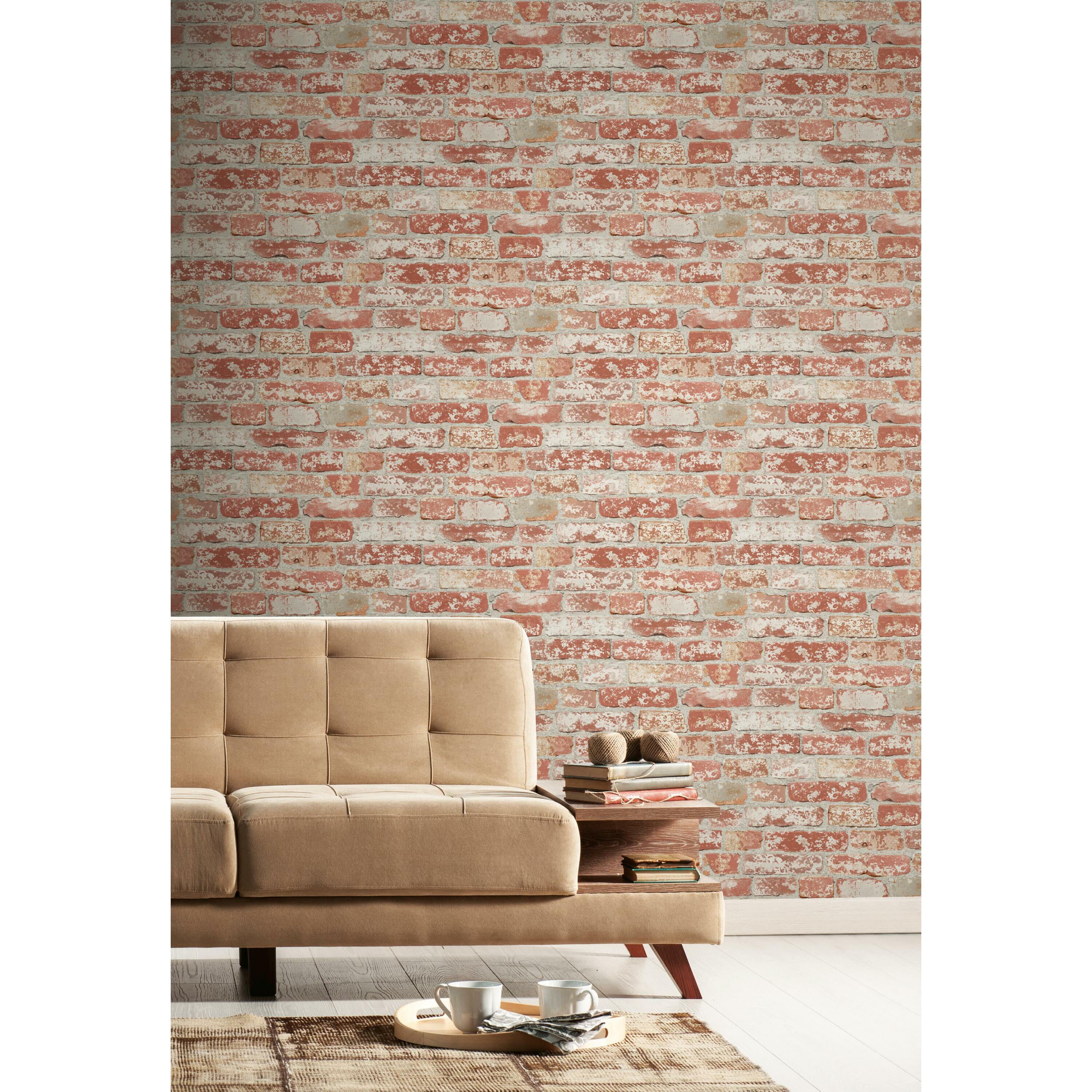 Buy RoomMates Stuccoed Dark Red Brick Peel and Stick Wallpaper Online ...