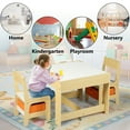 AILEEKISS 3 in 1 Kids Wood Table & 2 Chairs Set Children Activity Table