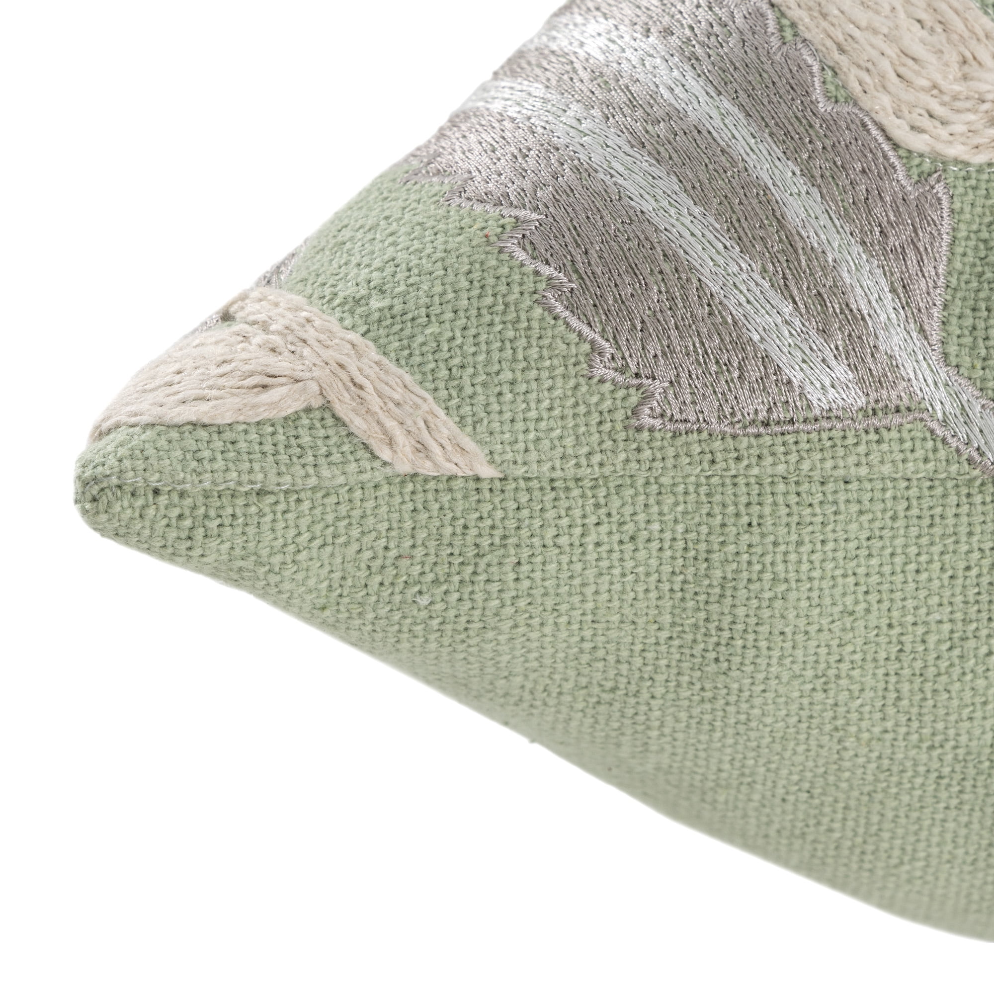 Harlow Hill Camden 24" x 24" Green/Ivory Floral Cotton Adult Decorative Throw Pillow