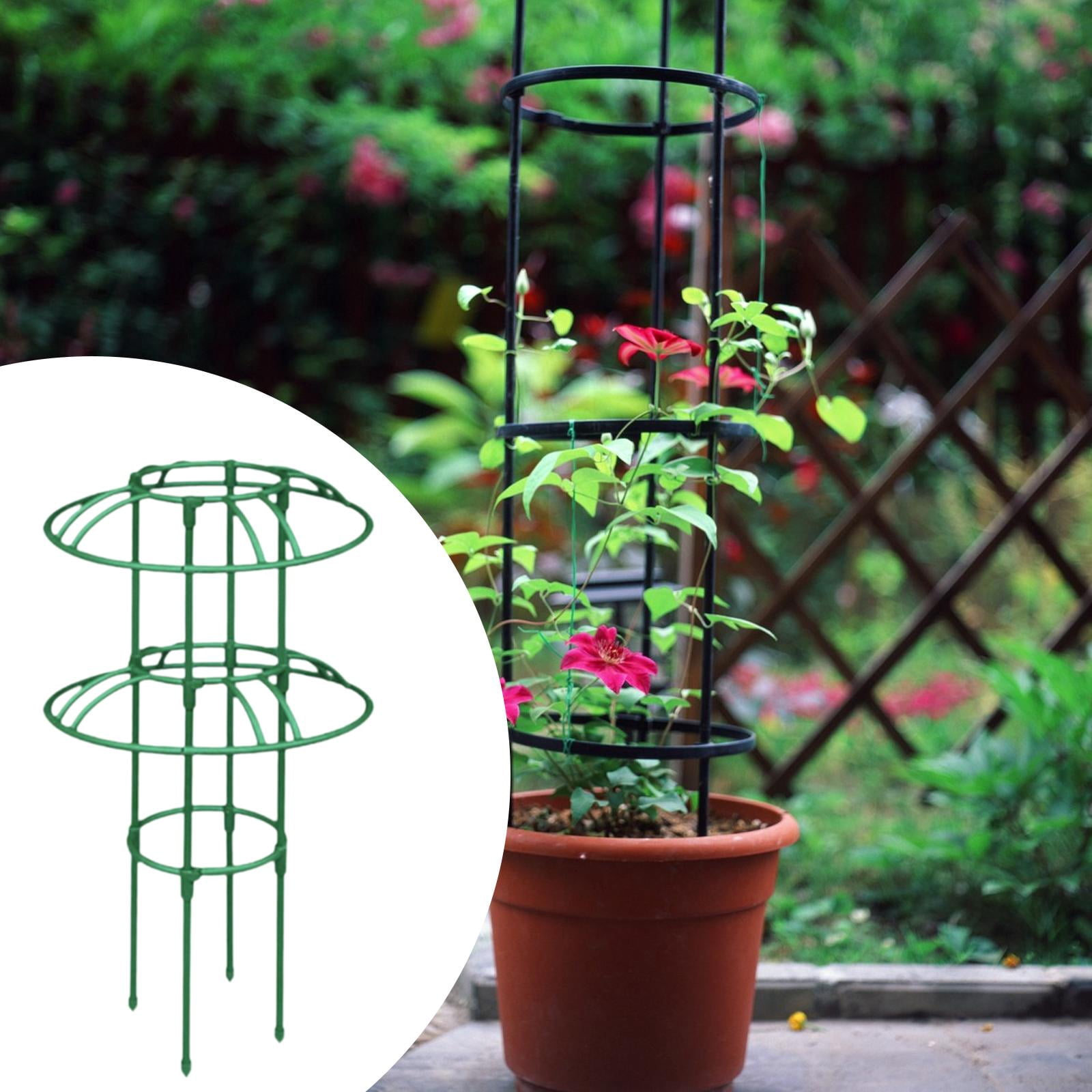 koolsoo Garden Obelisk Trellis Gardening Climbing Frame Strong Vertical Umbrella Trellis Frame for Beans Flowers Tomatoes Houseplants 70cm multi umbrella