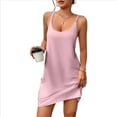 thumbnail image 2 of Camisones Sin Mangas para Mujer con Bolsillos, Tirantes Finos, Espalda Cruzada, Color Rosa, Talla M, 2 of 10