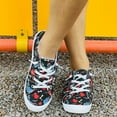 thumbnail image 2 of Women Halloween Christmas Canvas Sneakers Casual Lace up Flats Loafers Comfortable Walking Slip on Shoes, 2 of 7