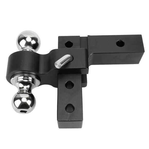 Adjustable Dual Ball Mount Hitch with Lock Pins 6in Drop Aluminum for 2in Receivers Boats Campers