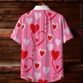 thumbnail image 3 of Unisex Relaxed Short-Sleeve Heart Print Couple Shirt Valentine's Day Gift Turn-Down Collar Summer Casual Multi-Color, 3 of 9