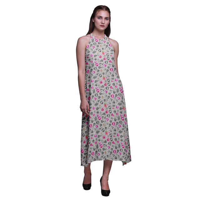 Bimba Robe de Soirée Dos Nu à Col Halter pour Femmes, Tenue de Plage d'Été - Très Grande Taille