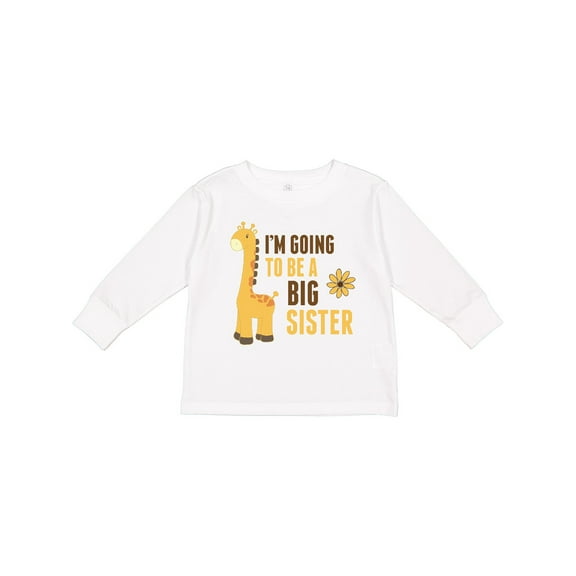 Inktastic I'm Going to Be a Big Sister Giraffe Girls Long Sleeve Toddler T-Shirt