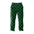 thumbnail image 5 of GrmtClth Men's Fleece Pajama Pants Trendy Flannel Comfort Soft Plush Plaid Lounge Pants Fuzzy Winter Fall Warm Pj Pants with Pockets Dark Green XL, 5 of 6