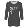 thumbnail image 3 of MaFYtyTPR Women's Fashion Tees Casual Crewneck 3/4 Sleeve Loose T Shirt Ladies Tops Blouses Shirts Easy to Mix and Match Blouses Gray S, 3 of 3