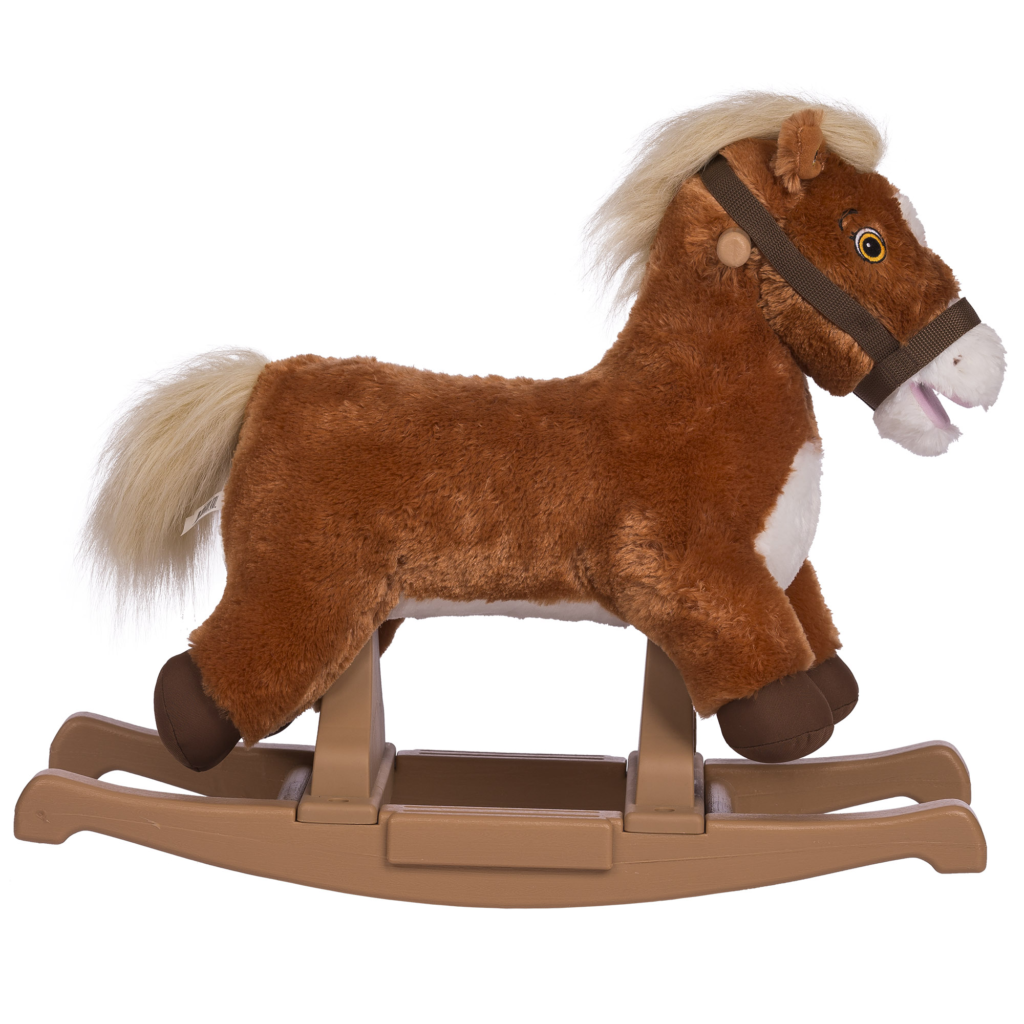 Rockin' Rider Pony Rocker Animated Plush Rocking Horse, Brown - image 4 of 6