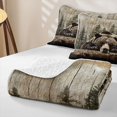 thumbnail image 4 of meiyoeat Rustic Bear Wood Bed Spread Queen For Boys, Vintage Farmhouse Cabin Queen Coverlet Set For Kids,3 Pieces, 4 of 7