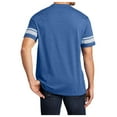 thumbnail image 2 of Yellow Rooster Men's Game T-Shirts with Stripes Printed Sleeves Heathered True Royal/White XL, 2 of 6
