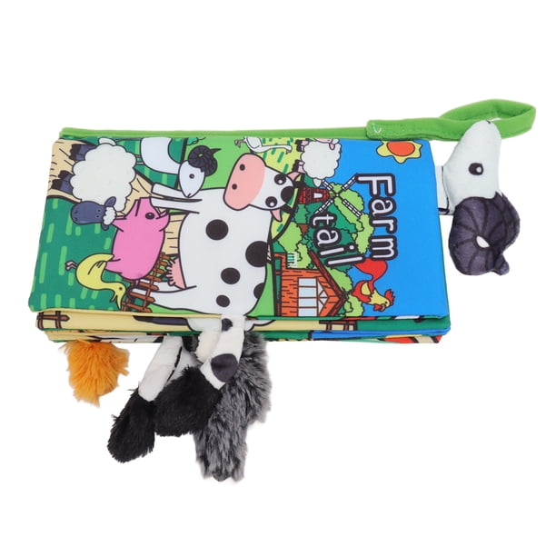 Libros De Tela Suave Para Bebés, Tema De Animales Divertidos Cola De Simulación 3D Juguetes De Libros De Tela De Bebé Inteligentes Portátiles A Prueba De Rasgaduras Para Bebés ANGGREK Animal de granja