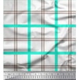 thumbnail image 1 of Soimoi Green Rayon Fabric Window Pane Check Print Sewing Fabric Yard 56 Inch Wide, 1 of 3
