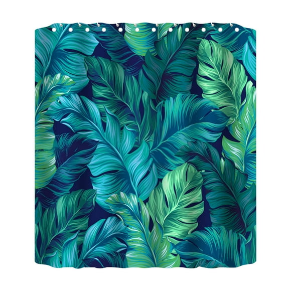 Tropical Green Shower Curtain 70 Inch With 12 Hooks Shower Curtain Bathroom Heavy Side Shower Curtain Machine Washable Small Shower Curtain Curtains for Windows Short Light Shower Curtains Double