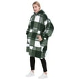 thumbnail image 3 of Catalonia Plaid Oversized Wearable Blanket Hoodie Sweatshirt, Comfortable Sherpa Lounging Pullover for Men Women Wife Girlfriend, 3 of 6