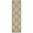 thumbnail image 2 of 6' x 9' Grey Gold Floral Medallion Discs Indoor Outdoor Area Rug, 2 of 6