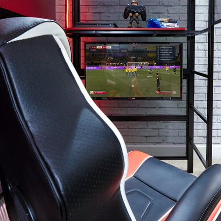 X Rocker - Battle Den Gaming Bunk Bed with TV Mount, Twin - Black