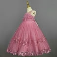 thumbnail image 2 of Robe de Bal de Fin d'Année pour Filles à Imprimé Floral, Élégante en Tulle avec Nœud et Ceinture, Robe Maxi de Princesse, 2 of 4