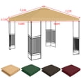 thumbnail image 4 of Lovote 2 Tier 10x10ft Gazebo Replacement Canopy Cover Tent Roof Top Garden Patio Cover Waterproof Anti-UV Sunshade Khaki, 4 of 7