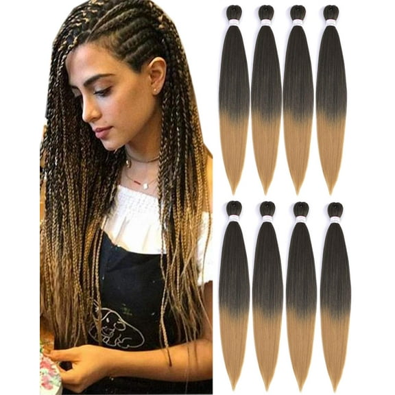 Befunny 8packs 16 Inch Pre Stretched Braiding Hair Short Black Crochet Human Hair For Braids Or Twist Itchy Free Yaki Perm Straight Low Temperature Synthetic Hair Dip in Hot Water Set Blac