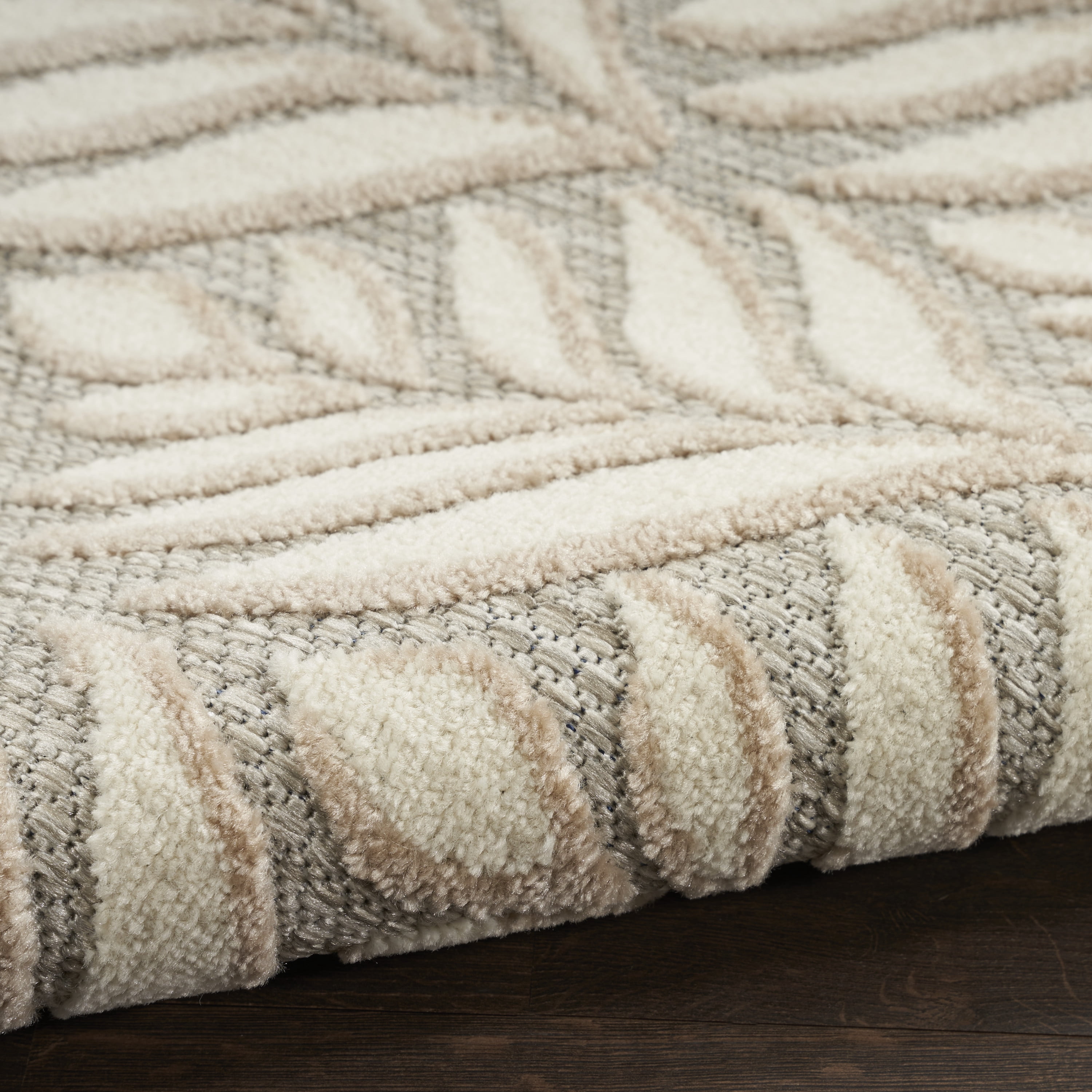 Nourison Aloha Indoor/Outdoor Ivory/Grey 9' x 12' Area Rug, (9x12)