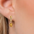 thumbnail image 3 of Gem Stone King 14K Yellow Gold Yellow Sapphire and Lab Grown Diamond Earrings for Women | 1.28 Cttw | Gemstone September Birthstone | Oval 6X4MM, 3 of 6