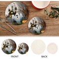 thumbnail image 4 of GZHJMY 2PCS Halloween Ghost Trivets Pot Holders Set and Placemats Set, Hot Pads, Table Mats for Cooking and Baking, Cotton Braided Hot Pads, 7.09"+9.45", 4 of 7