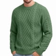 thumbnail image 2 of Babcutegg Big and Tall Mens Cable Knit Sweater Crew Neck Long Sleeve Loose Fit Warm Casual Comfy Sweaters Size 4XL, 2 of 7