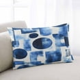 thumbnail image 2 of Blue Geometric Throw Pillow Cover 20 x 26 Inch Decorative Pillow Cover Modern Abstract Vintage Art Aesthetic Lumbar Pillowcase Seasonal Rectangle Cushion Case for Couch Sofa Bed Living Room, 2 of 7