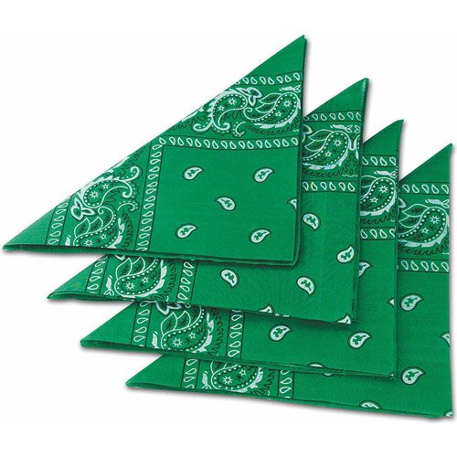 S&S Green Bandanas, Pack of 12