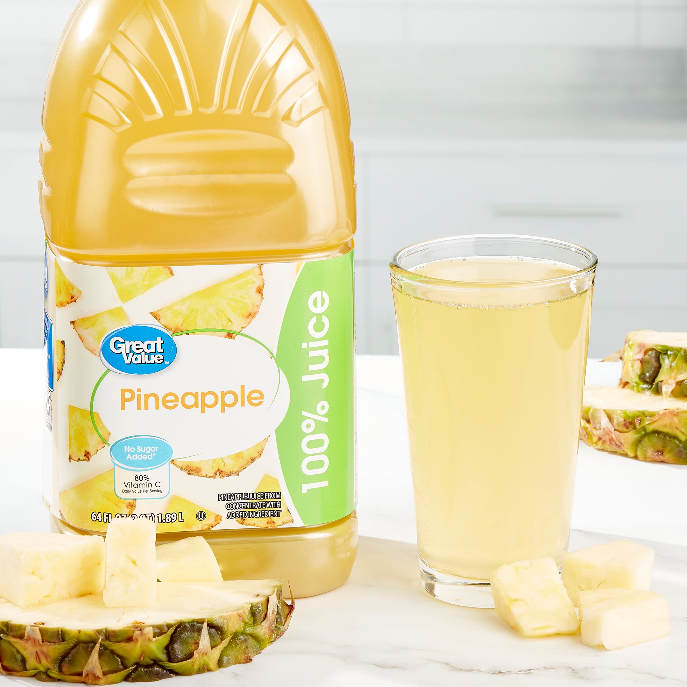 Great Value Pineapple 100% Juice, 64 fl oz