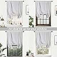 DriftAway Blackout Linen Textured Solid Basic Room Darkening Tie Up Curtain Adjustable Balloon Rod Pocket 47"L x 25"W Ivory