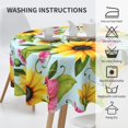 thumbnail image 5 of Sunflower Tablecloth Round 60 Inch Floral Table Cloth Washable Spillproof Wrinkle Free Watercolor Spring Summer Fabric Table Cover for Indoor Outdoor Kitchen Dinning Round Tables, 5 of 7